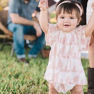 LAST CHANCE! NWT - Milkbarn Rose Elephant Dress + Headband